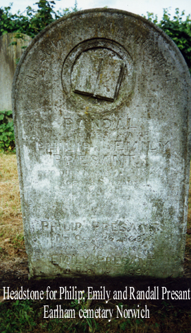 Headstone Philip, Emily & Randall Presant